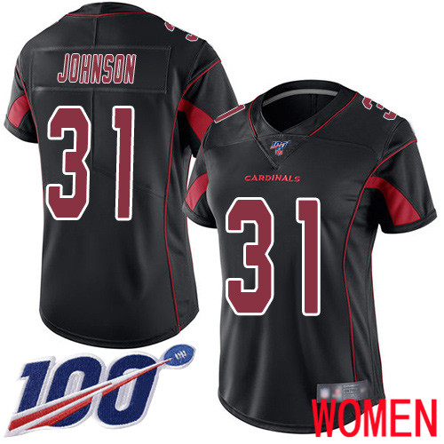 Arizona Cardinals Limited Black Women David Johnson Jersey NFL Football #31 100th Season Rush Vapor Untouchable